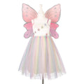 Vestido de fada Souza Louanne para meninas de 3-4 anos (98-104cm), com saia de tule arco-íris e asas de borboleta rosa e prata.