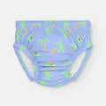 Cueca-fralda de praia Waterlemon com padrão de palmeiras azuis para bebé