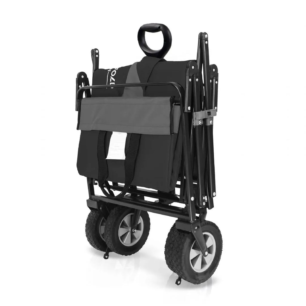Wonderfold Wagon - Carrinho Utilitário Dobrável Série S1 Preto/Cinza dobrado e auto-sustentável.