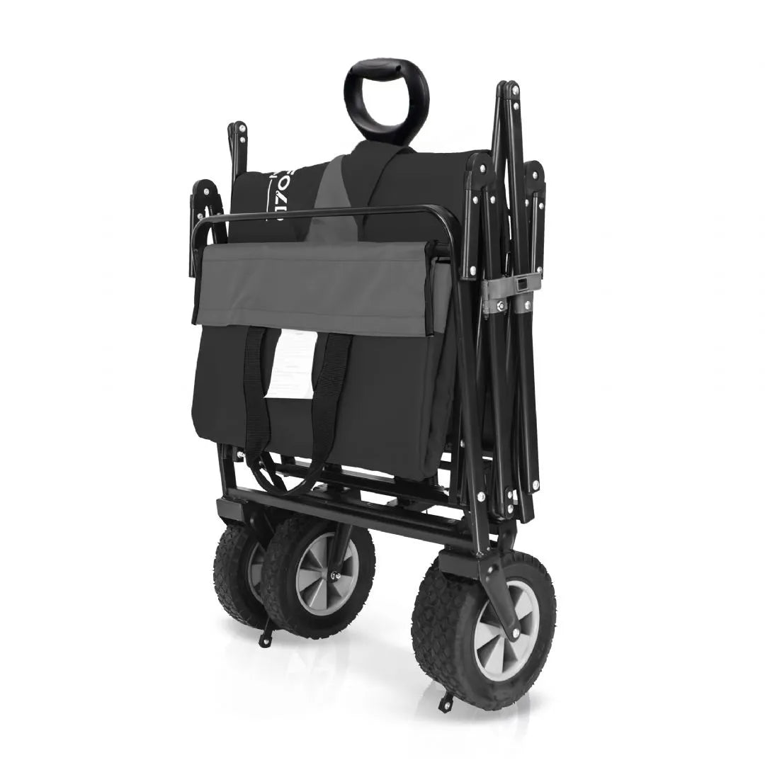 Wonderfold Wagon - Carrinho Utilitário Dobrável Série S1 Preto/Cinza dobrado e auto-sustentável.