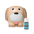 Difusor ultrassónico Young Living Sprout the Puppy em forma de cachorrinho branco, com luz suave, ideal para crianças.