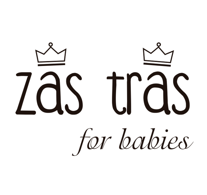 Logótipo da marca Zás Trás for Babies, dedicada a calçado barefoot para bebés, com materiais naturais e sola fina para um desenvolvimento adequado.