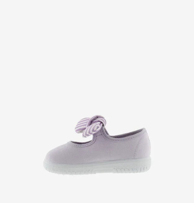 Victoria Sapato Calçado Respeitador Barefoot laço velcro  violeta lado