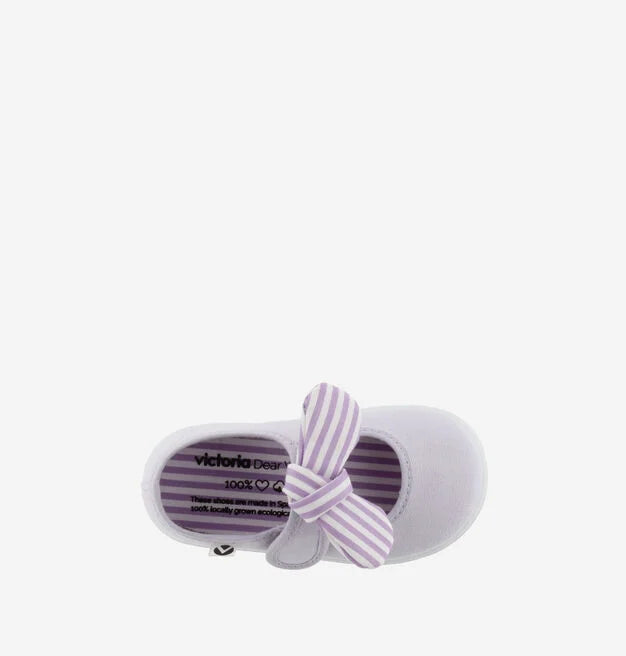 Victoria Sapato Calçado Respeitador Barefoot laço velcro  violeta topo