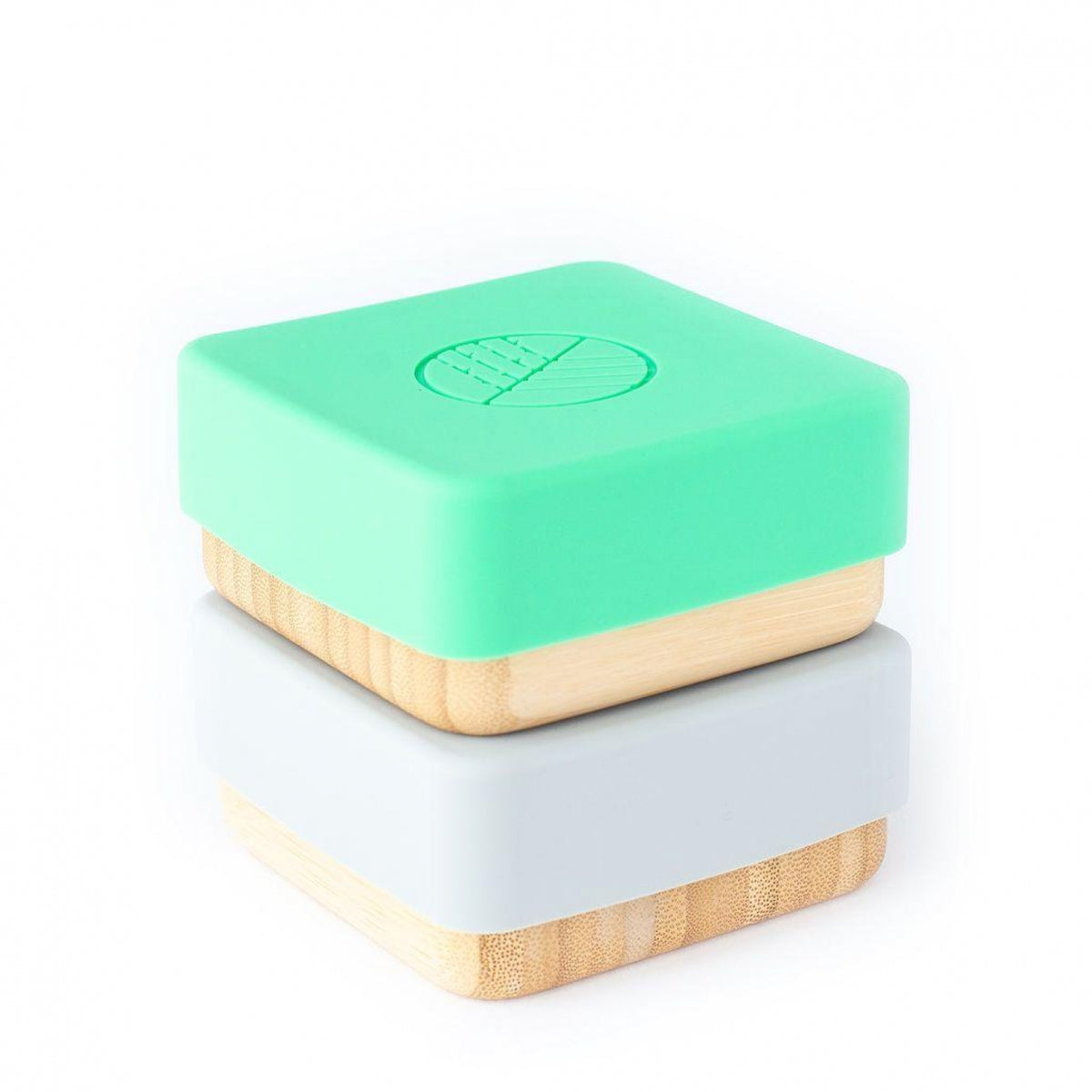 Eco rascals Pack de 2 recipientes para snacks em bambu verde cinza