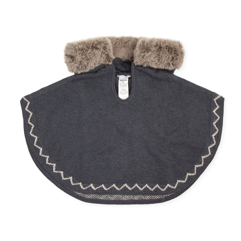 Tutto Piccolo Knitted Poncho Gray