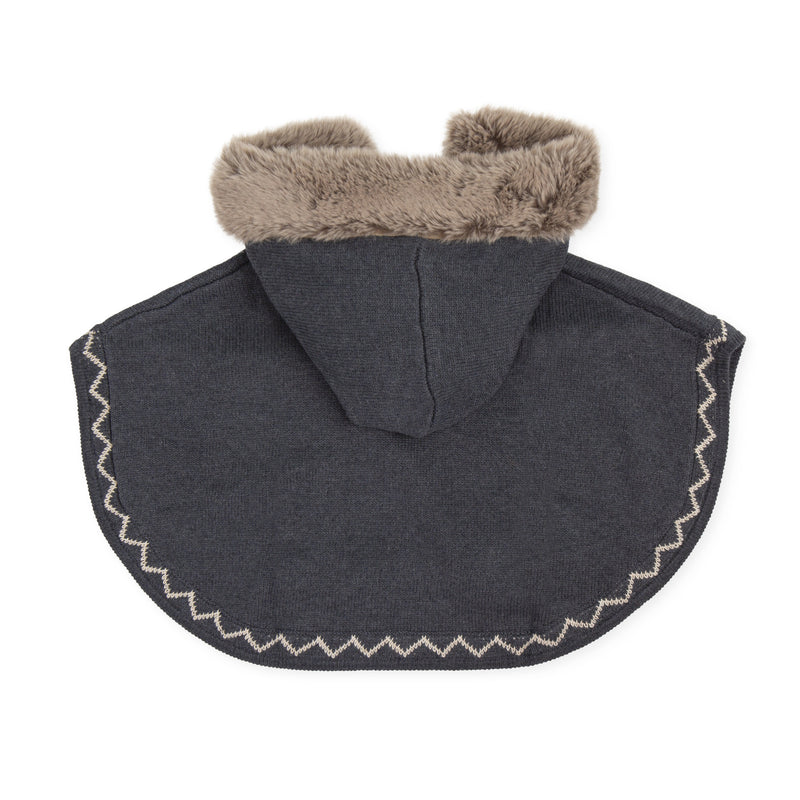 Tutto Piccolo Knitted Poncho Gray