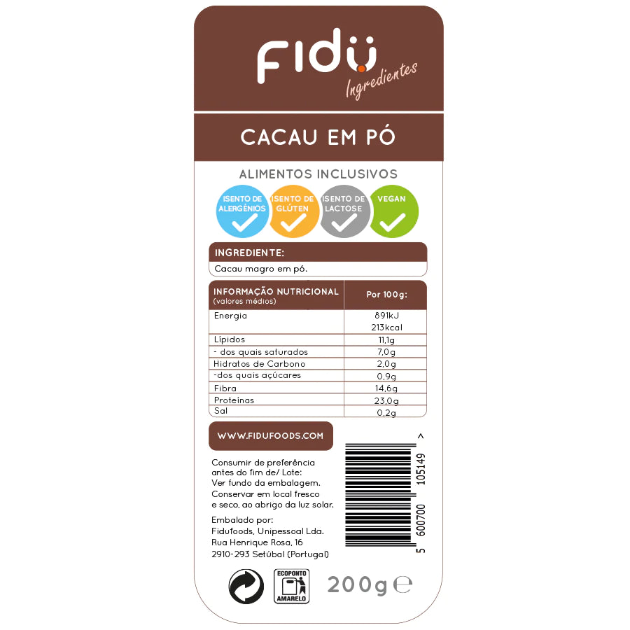 Fidu Cacao en Polvo 200gr 