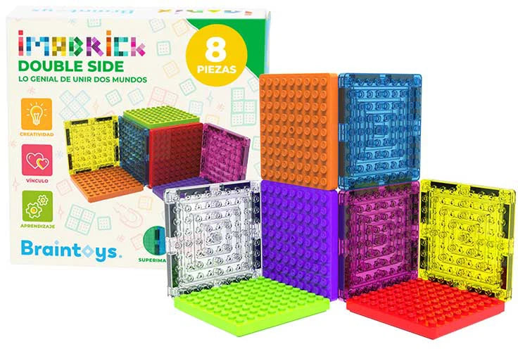 BRAINTOYS IMANIX IMAbrick Jogo blocos Magnético  8 peças dupla face