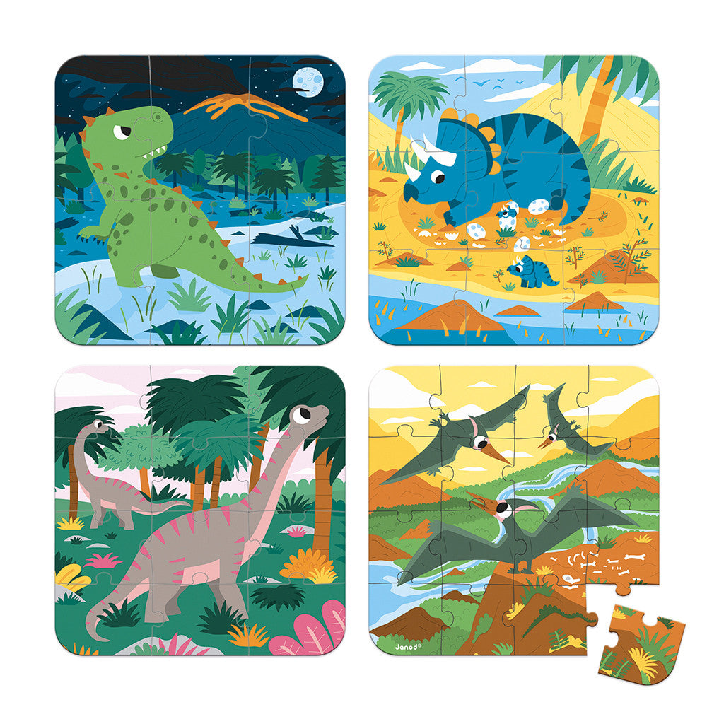 Set 4 puzzles evolutivos Dinossauros