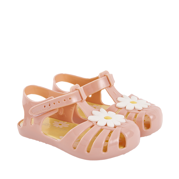 Waterlemon sandalia barefoot calçado respeitador rosa margarida lado
