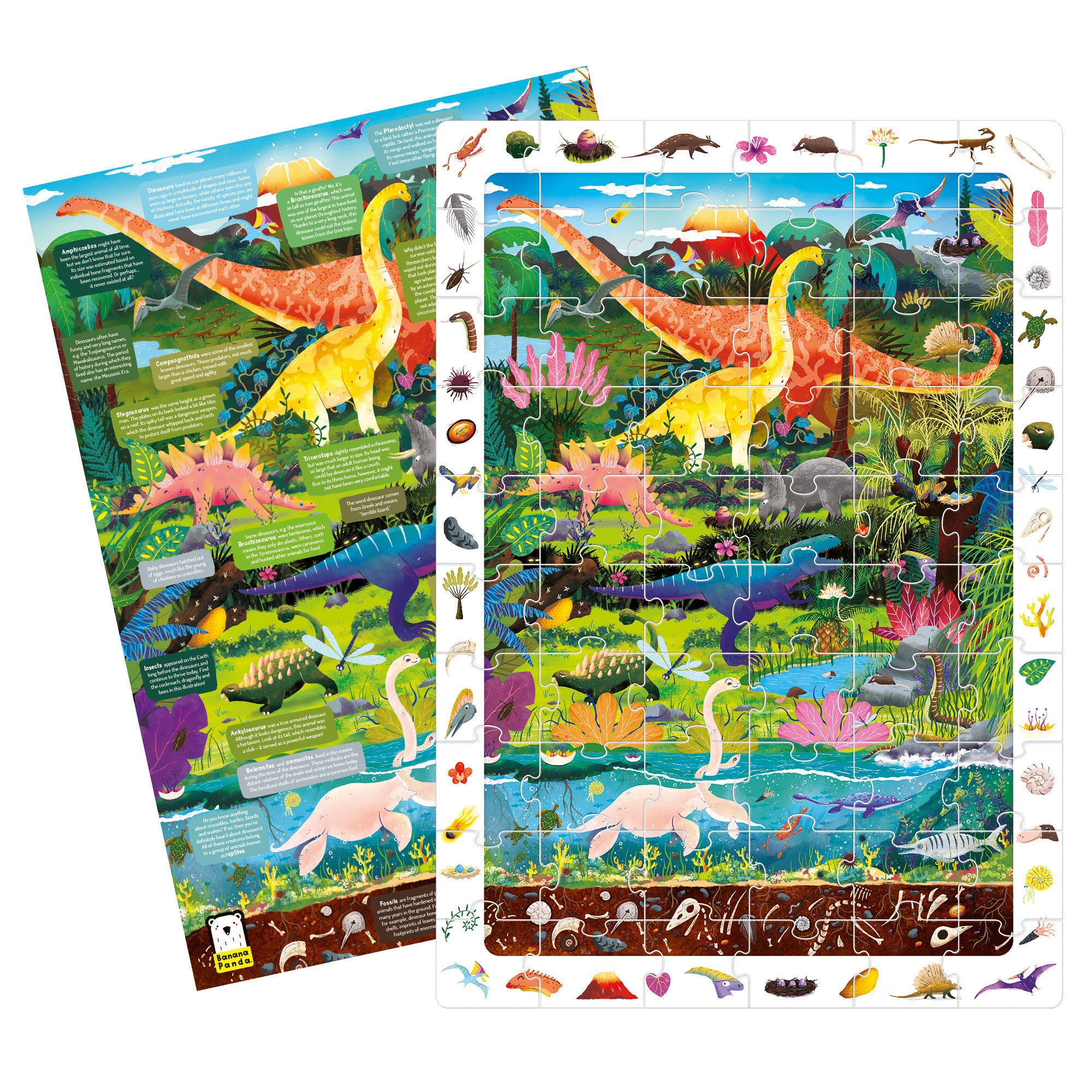 Banana Panda Puzzle de Observación Gigante DINOSAURIOS 60 piezas
