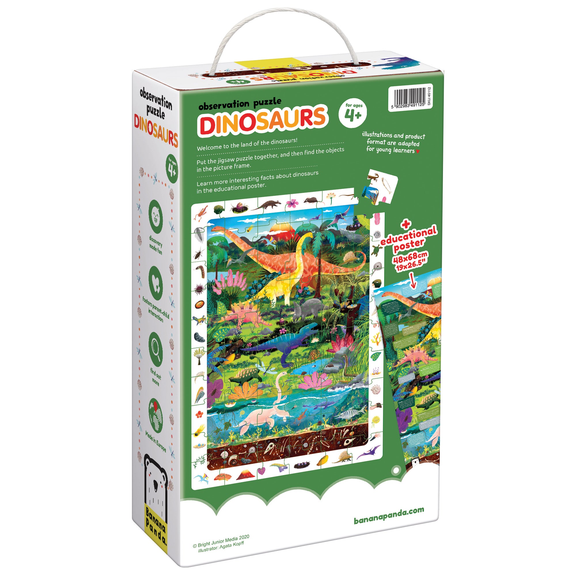 Banana Panda Puzzle de Observación Gigante DINOSAURIOS 60 piezas