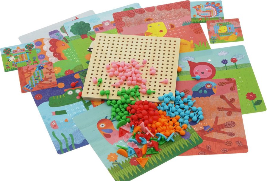 Djeco Juego de mosaicos con clavijas - Mosaico Animo