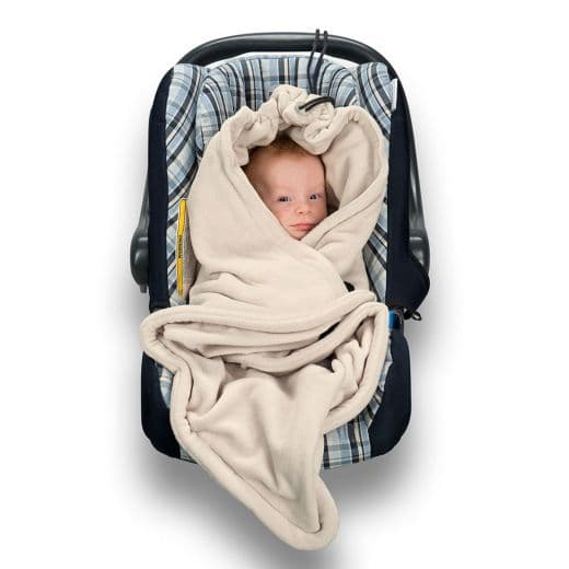 Manta polar para carrinho creme
