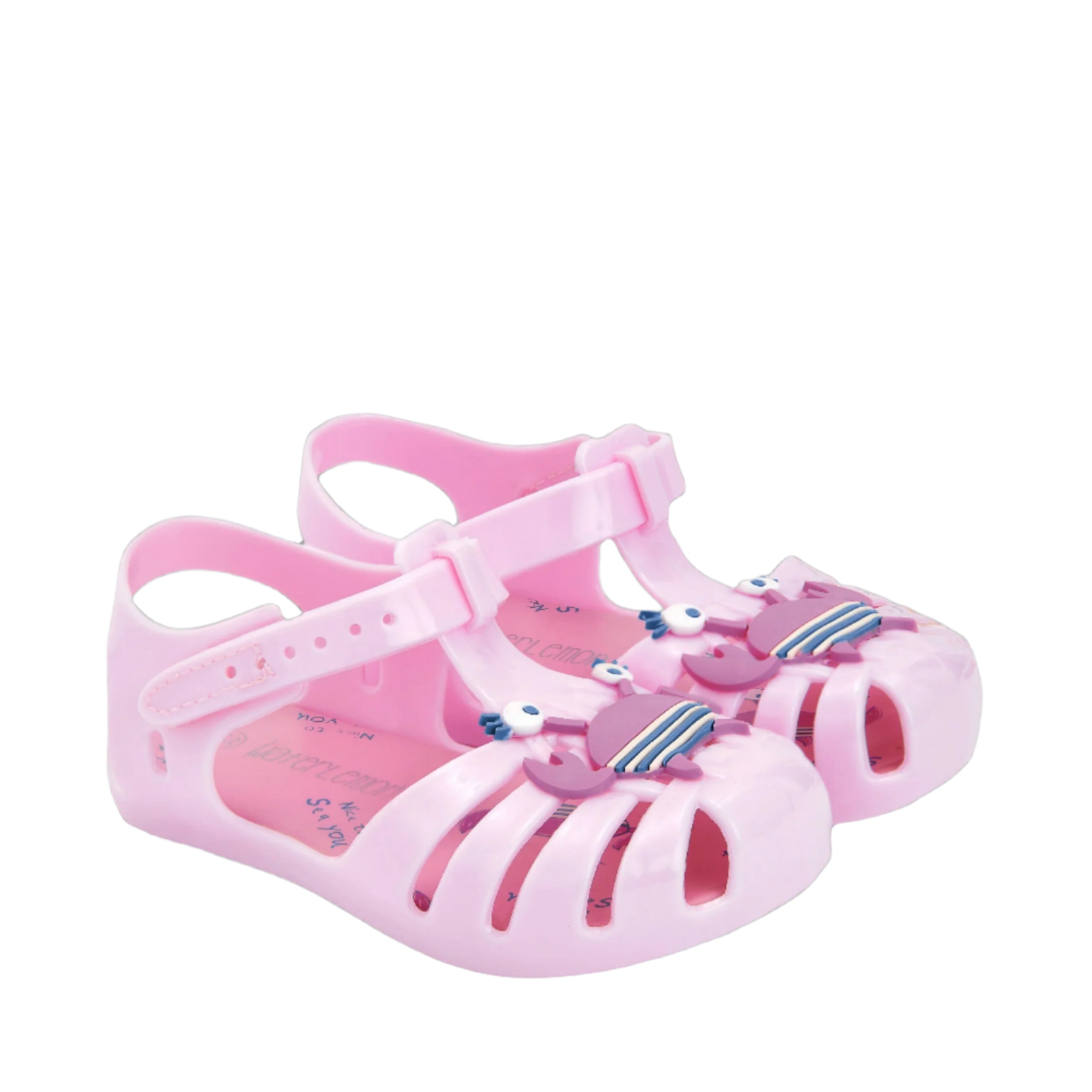 Waterlemon sandalia barefoot calçado respeitador cor de rosa frente caranguejo