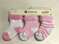 Meias de bebé 0-6 meses - riscas (3 pares)