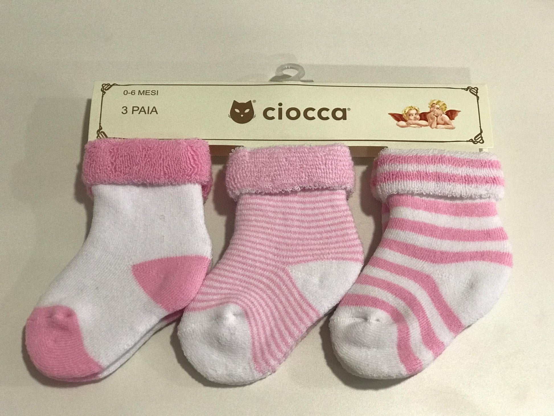 Meias de bebé 0-6 meses - riscas (3 pares)