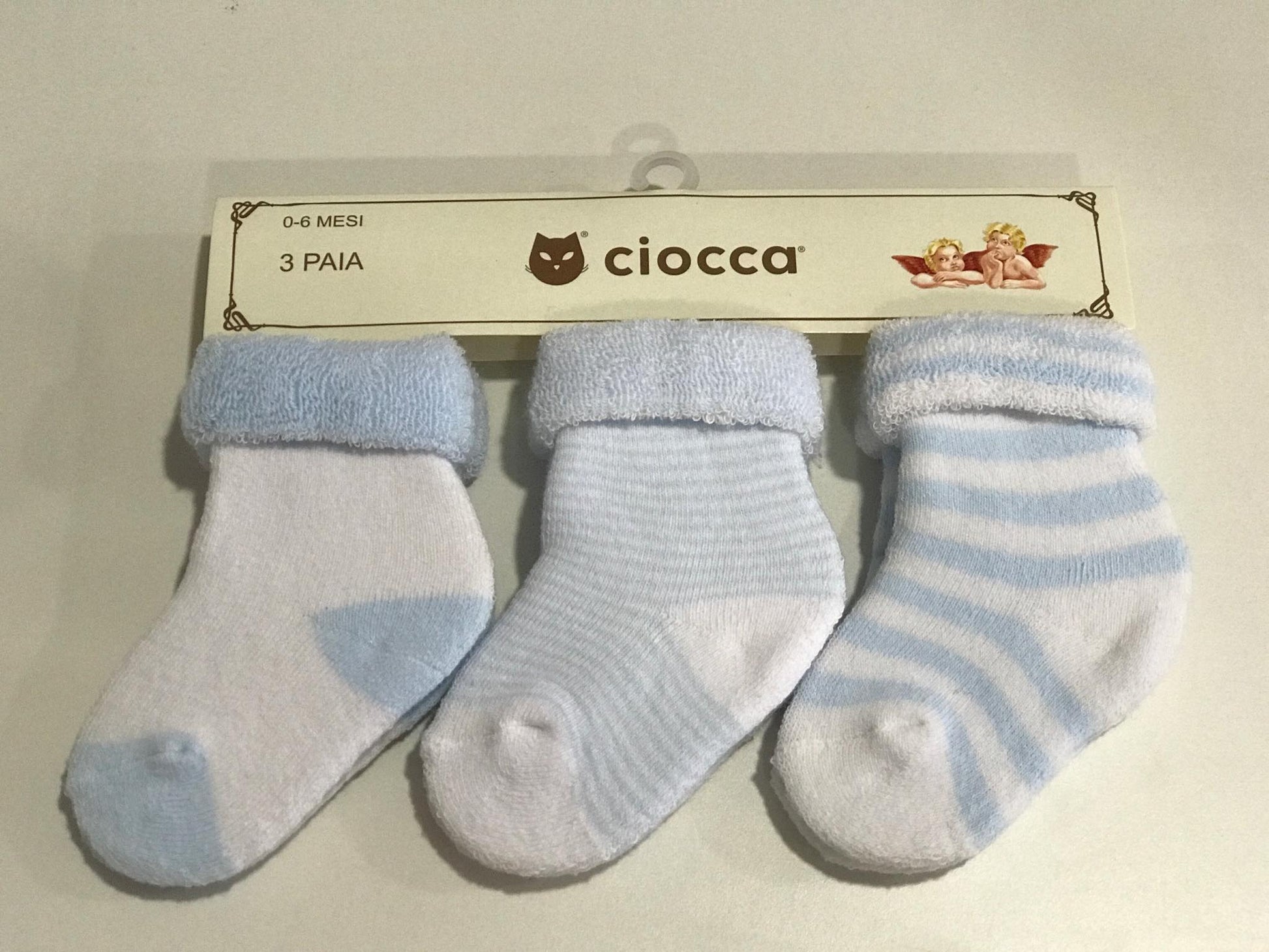 Meias de bebé 0-6 meses - riscas (3 pares)