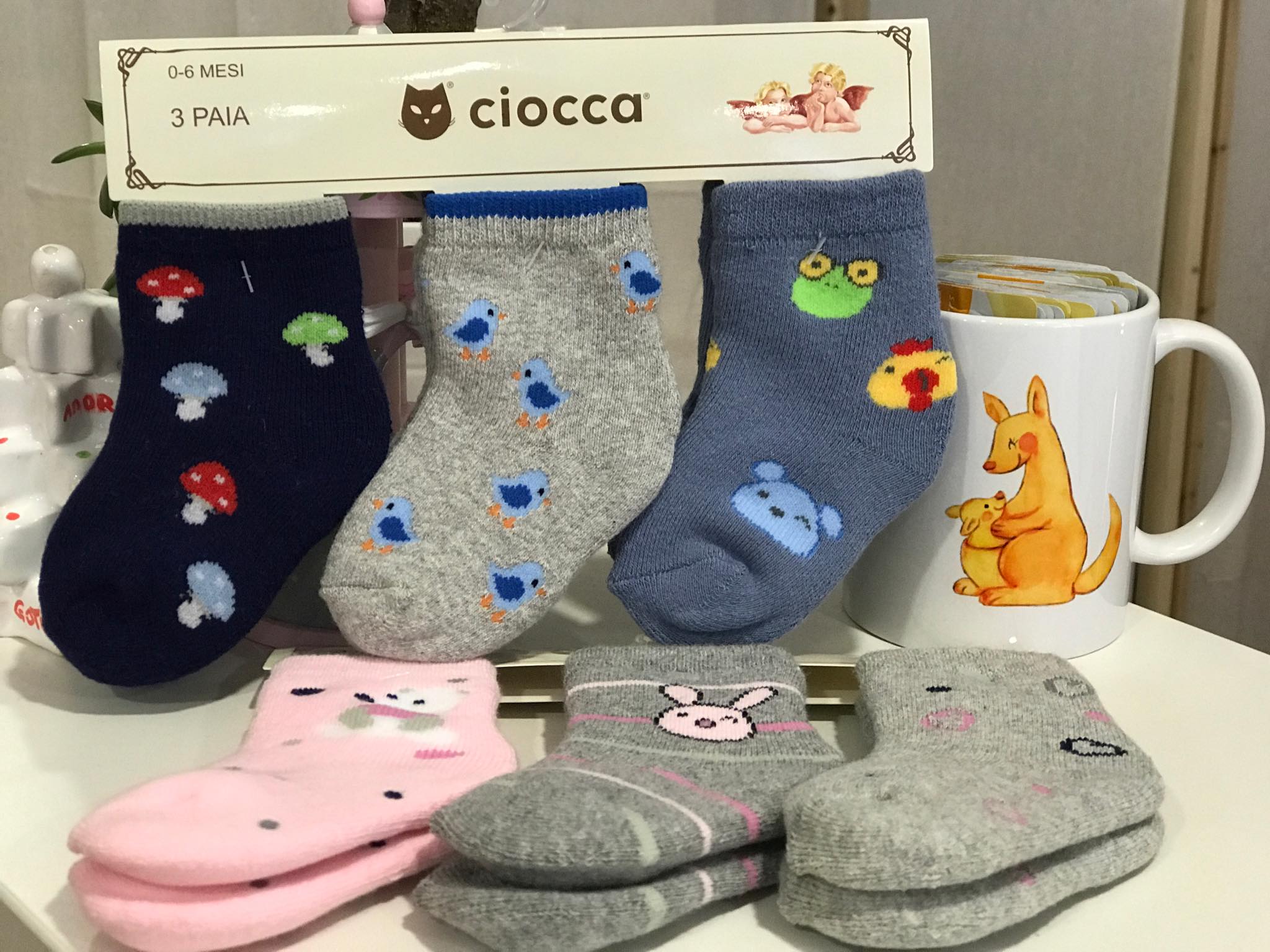 Meias de bebé 0-6 meses - padrões (3 pares)