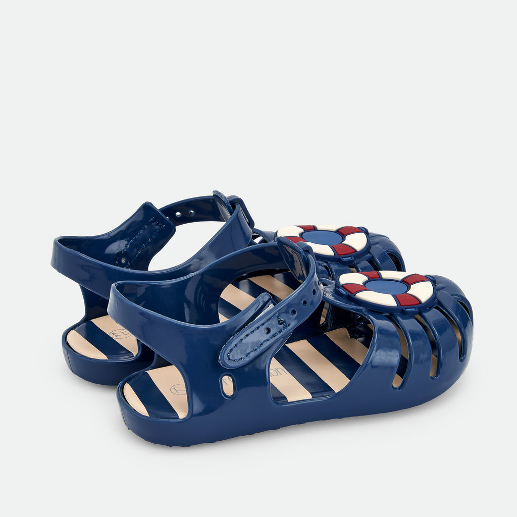 Waterlemon sandalia barefoot calçado respeitador boia azul lado