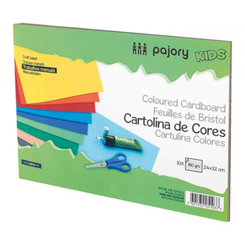 Bloco A4 10 folhas cartolina (10 cores sort.)