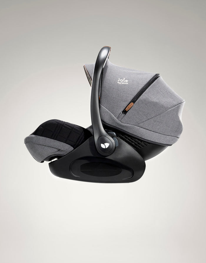 Base ISOFIX da cadeira auto, com a barra de apoio destacada e inclinada.