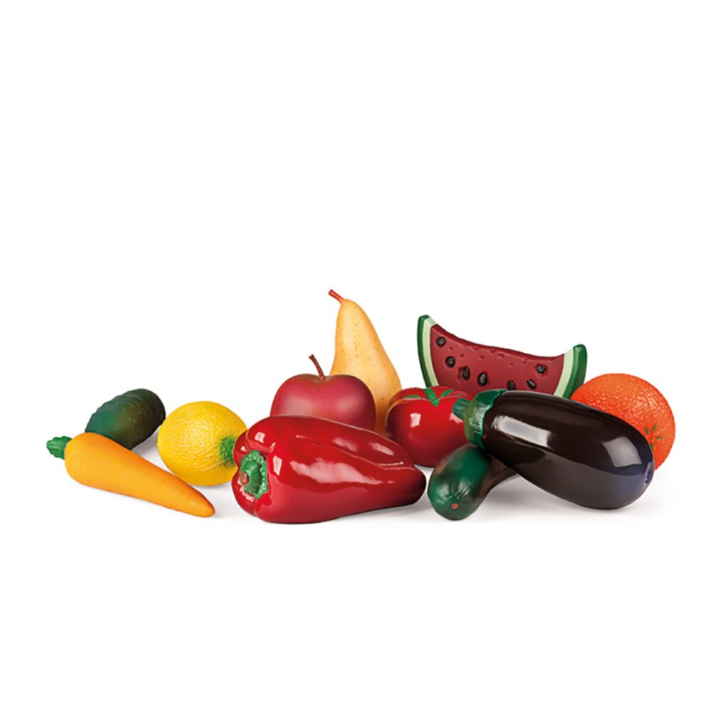 Miniland Caja de Frutas, Verduras y Frutos Secos tamaño realista 35 piezas 