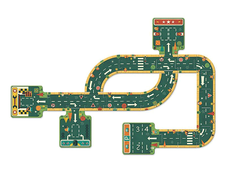 Djeco car tracks puzzle 21 pieces