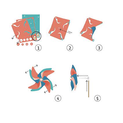 Djeco Actividades DIY Molino de viento para decorar