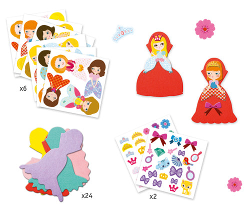 Pegatinas de textura Djeco Actividades - I Love Princesses