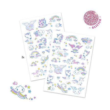 Djeco 50 Tatuagens com glitter Unicórnios