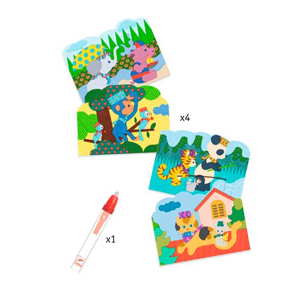 Djeco Actividades colorir com água - Escondidos lá fora
