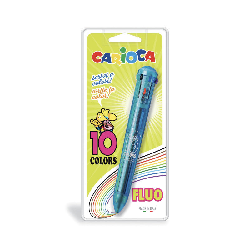 Esferográfica Maxi Fluo CARIOCA 10 Colors