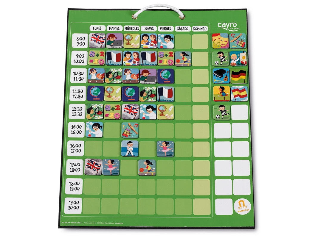 Cayro calendário Horário escolar magnético e editável grande 38x38cm