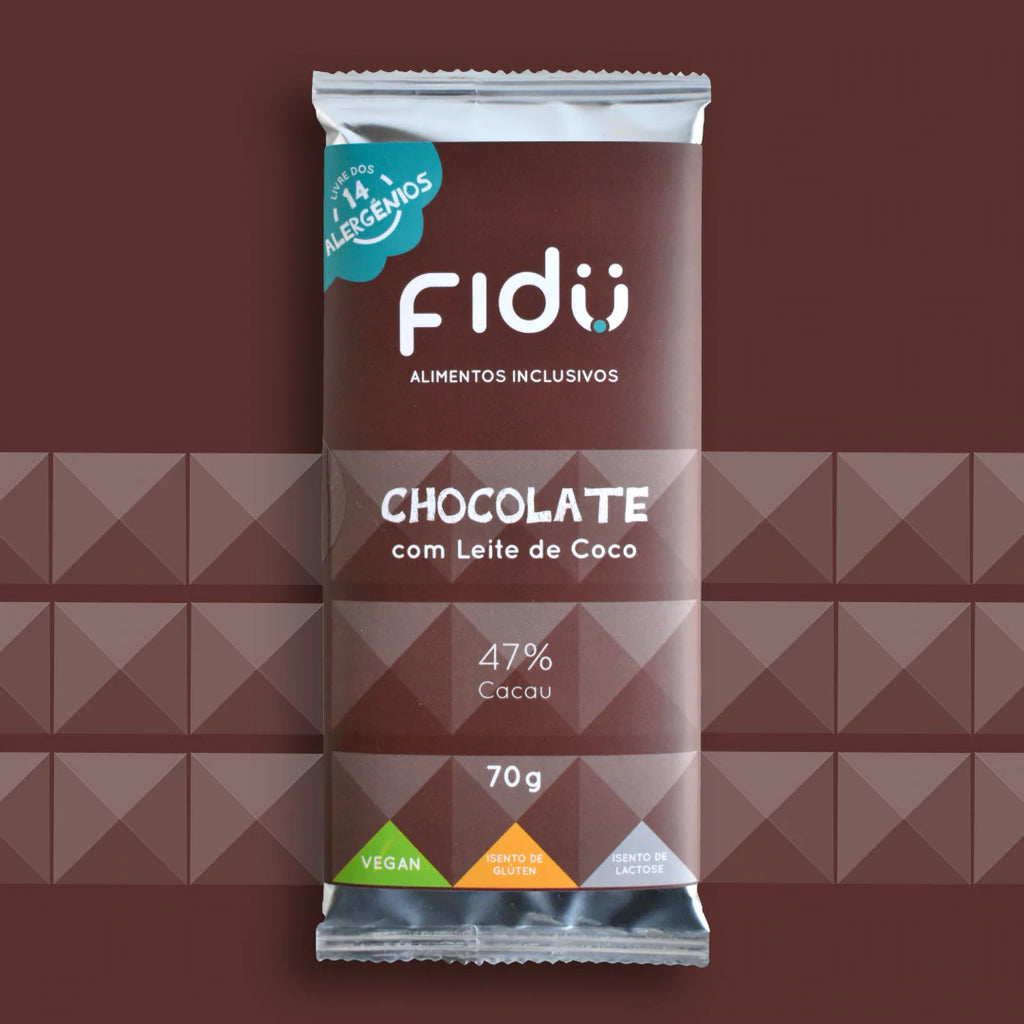 Fidu Chocolate con leche de coco 47% cacao ecológico 70g 