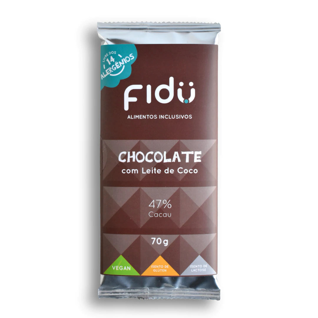 Fidu Chocolate con leche de coco 47% cacao ecológico 70g 