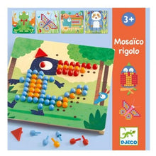 Djeco Juego de mosaicos con clavijas - Mosaico Rigolo
