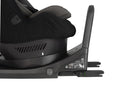 Close-up da base ISOFIX da cadeira auto Norr, mostrando o sistema de instalação e perna estabilizadora.