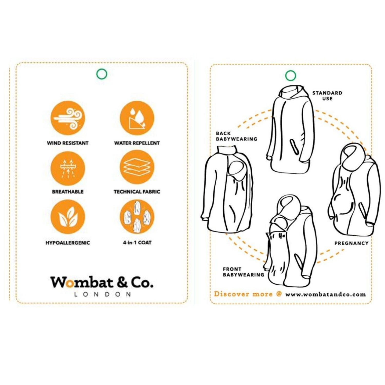 Wombat Numbat GO 4 en 1 Chaqueta portabebés