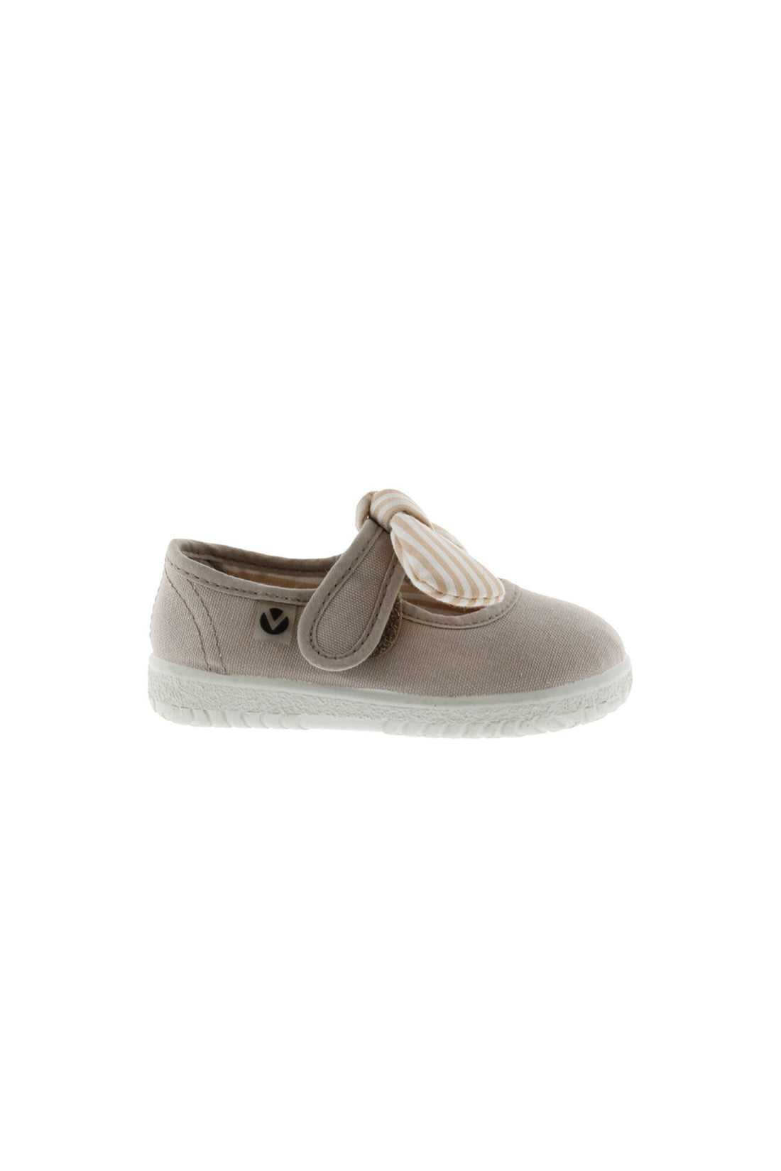 Victoria Sapato Calçado Respeitador Barefoot laço velcro beige frente