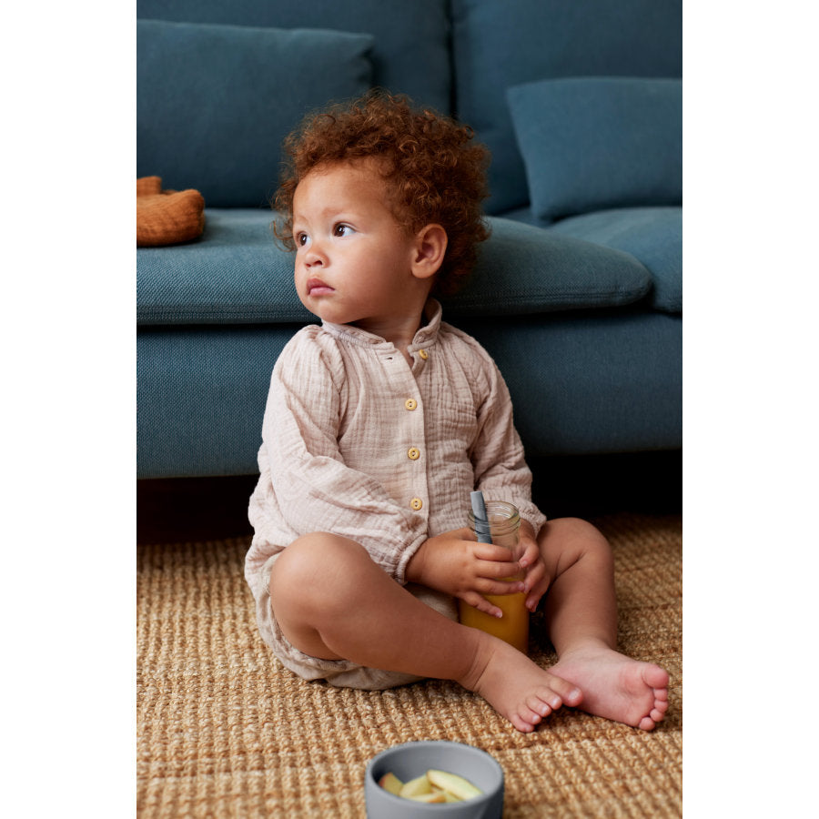 Everyday Baby Reusable Silicone Straws 6 units. yellow lilac gray