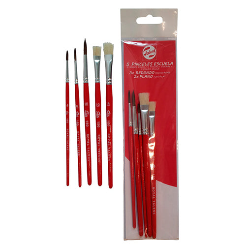 TALENS Blister 5 round spatula school brushes