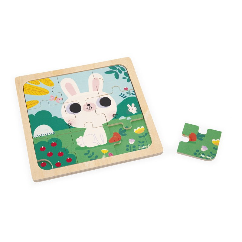 Janod Puzzle 9 pieces "The White Rabbit"