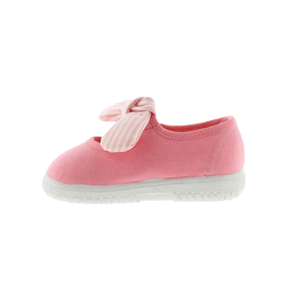 Victoria Sapato Calçado Respeitador Barefoot laço velcro  flamingo rosa lado