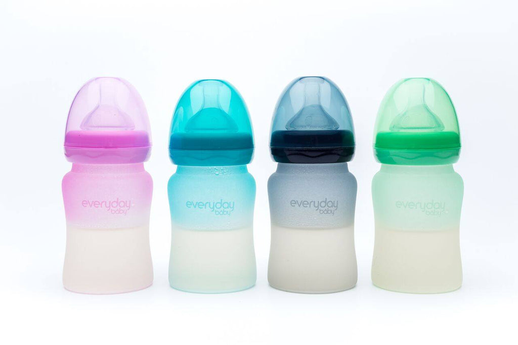 Biberão Everyday Baby de vidro com capa de silicone térmica