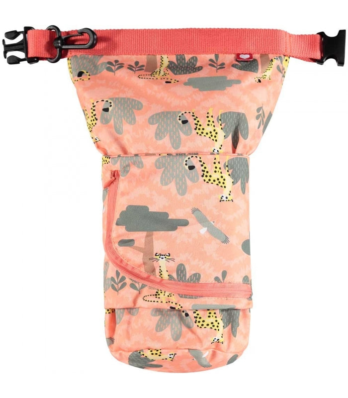 Saco impermeável multiusos Close Pop In Chita, padrão animal, alça ajustável, ideal para transportar itens húmidos.