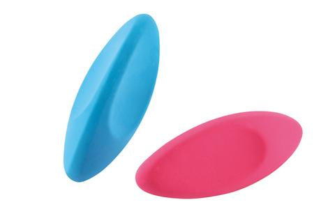Borrachas Keyroad modelo Rugby em tons de azul e rosa sobre fundo branco.