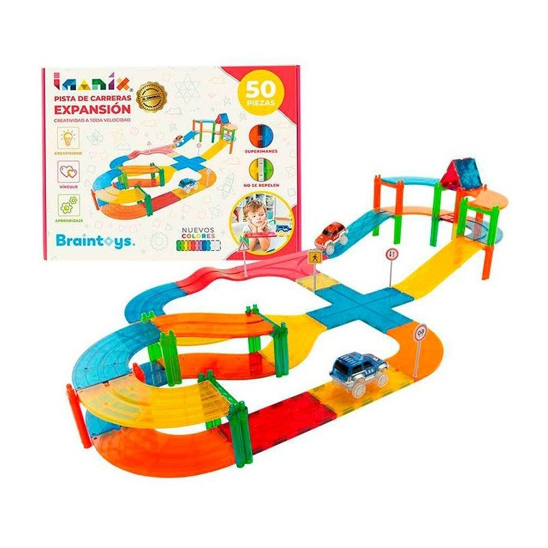 BRAINTOYS IMANIX Magnetic Block Game Car Track