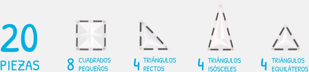 Detalhe de um triângulo magnético transparente IMANIX, mostrando a borda colorida e o íman embutido, destacando a qualidade da construção.